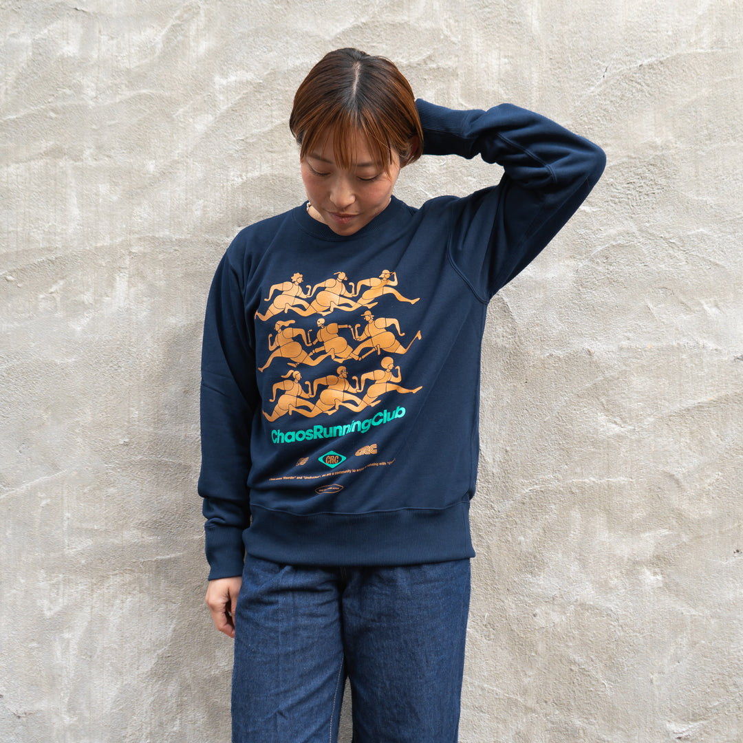 CHAOS Nostalgic Crewneck Sweat "Runner"  (Navy)