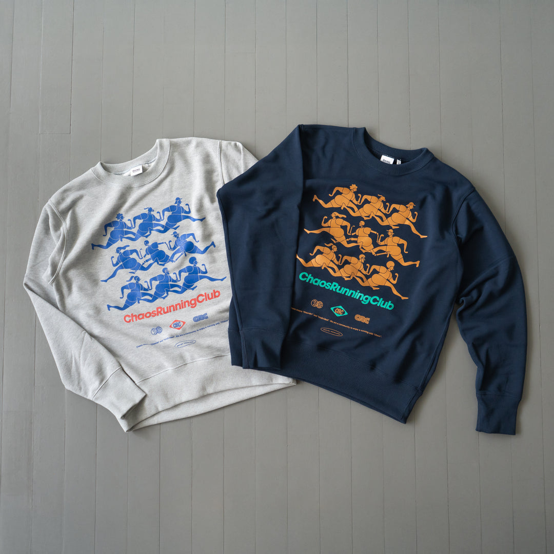 CHAOS Nostalgic Crewneck Sweat "Runner"  (Navy)