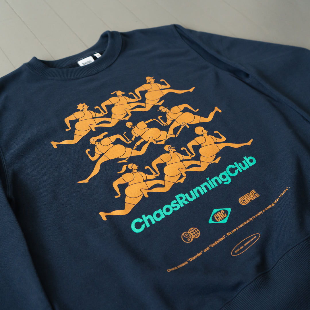 CHAOS Nostalgic Crewneck Sweat "Runner"  (Navy)
