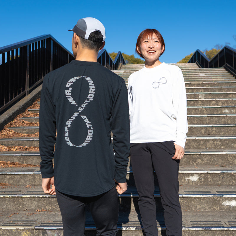 EAT DRINK SLEEP RUN / INFINITY Logo Long-Sleeve Tee (White)