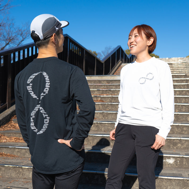 EAT DRINK SLEEP RUN / INFINITY Logo Long-Sleeve Tee (White)