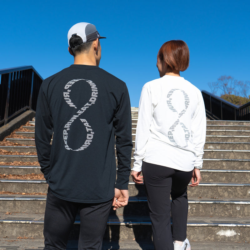 EAT DRINK SLEEP RUN / INFINITY Logo Long-Sleeve Tee (White)