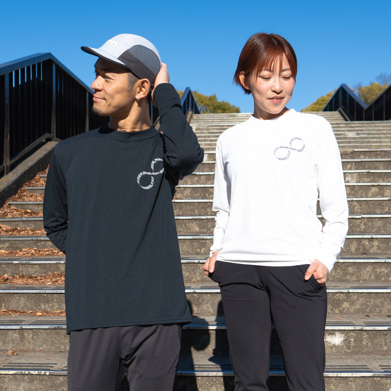 EAT DRINK SLEEP RUN / INFINITY Logo Long-Sleeve Tee (White)