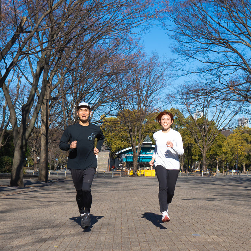 EAT DRINK SLEEP RUN / INFINITY Logo Long-Sleeve Tee (White)