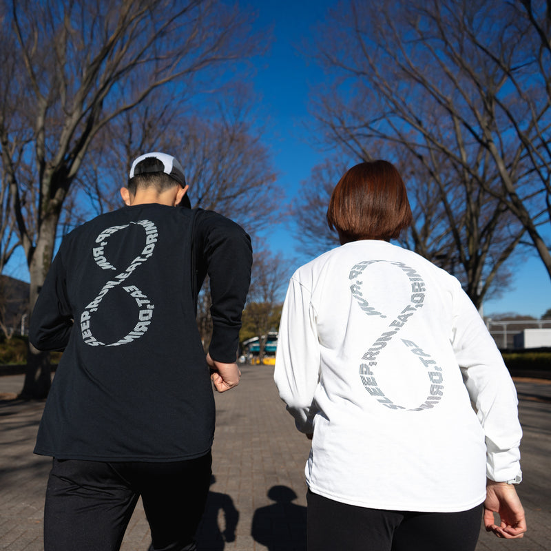 EAT DRINK SLEEP RUN / INFINITY Logo Long-Sleeve Tee (White)