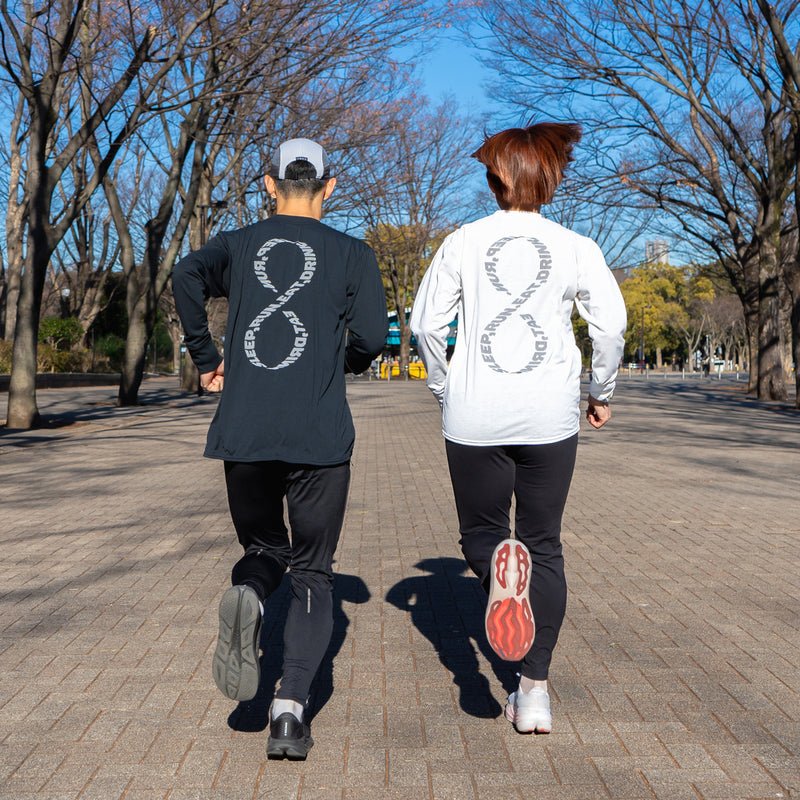 EAT DRINK SLEEP RUN / INFINITY Logo Long-Sleeve Tee (White)