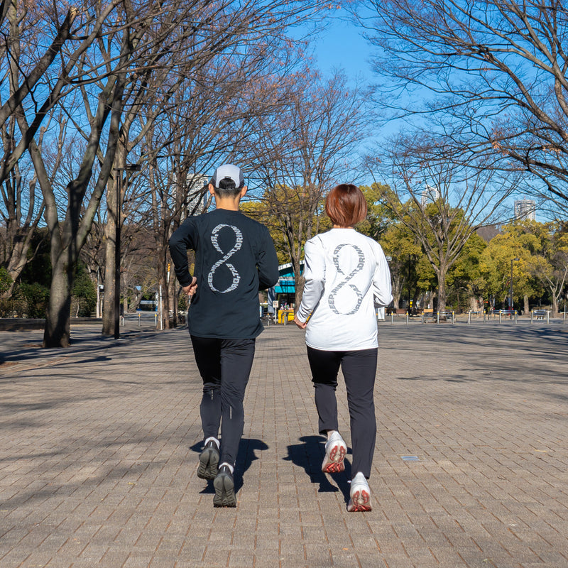 EAT DRINK SLEEP RUN / INFINITY Logo Long-Sleeve Tee (White)