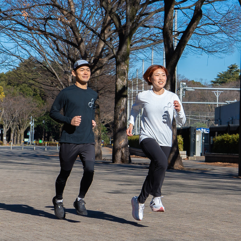 EAT DRINK SLEEP RUN / INFINITY Logo Long-Sleeve Tee (White)