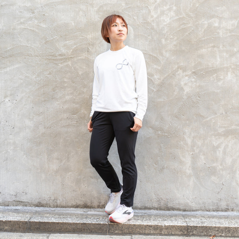 EAT DRINK SLEEP RUN / INFINITY Logo Long-Sleeve Tee (White)