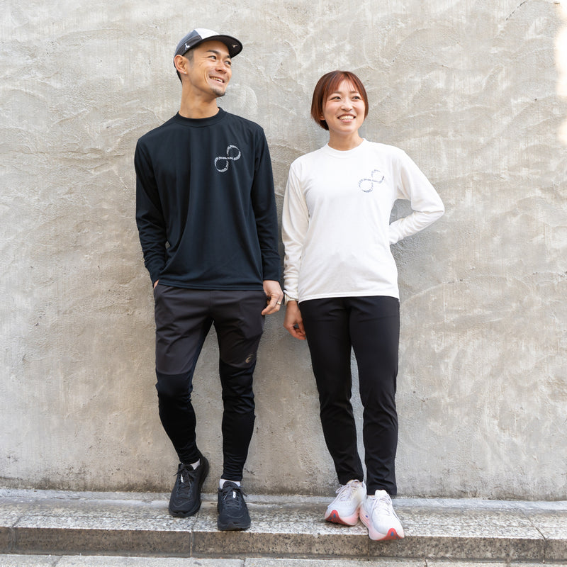 EAT DRINK SLEEP RUN / INFINITY Logo Long-Sleeve Tee (White)