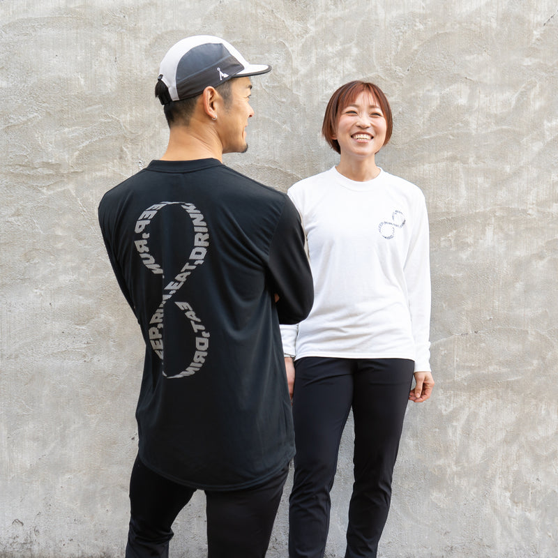 EAT DRINK SLEEP RUN / INFINITY Logo Long-Sleeve Tee (White)