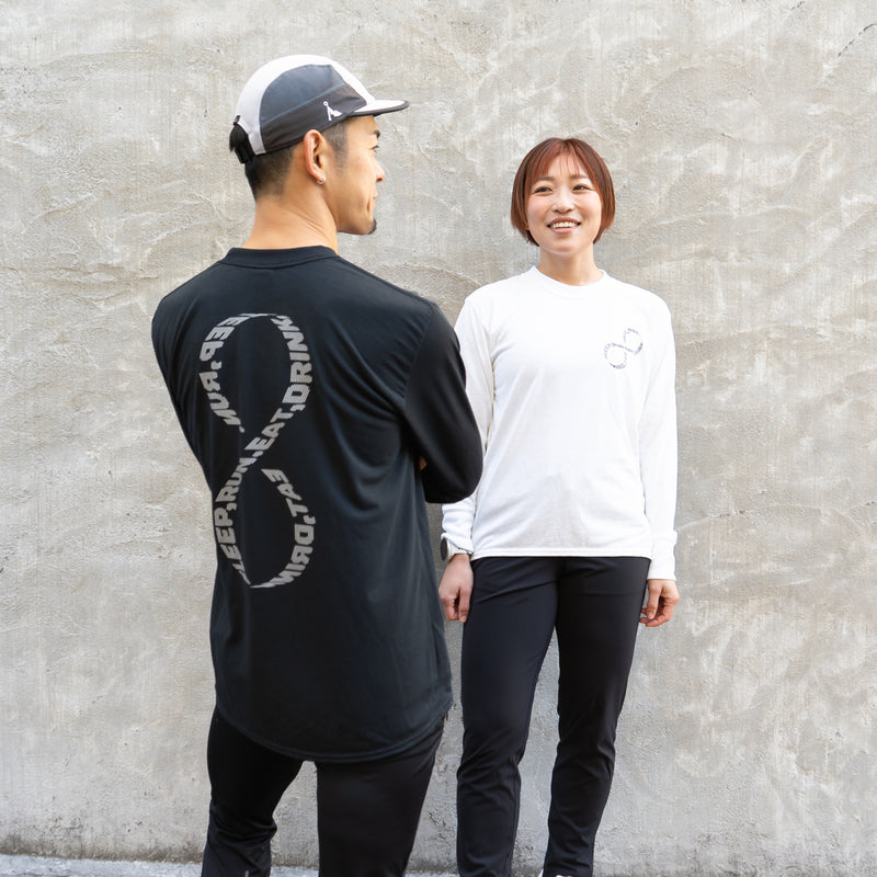 EAT DRINK SLEEP RUN / INFINITY Logo Long-Sleeve Tee (White)