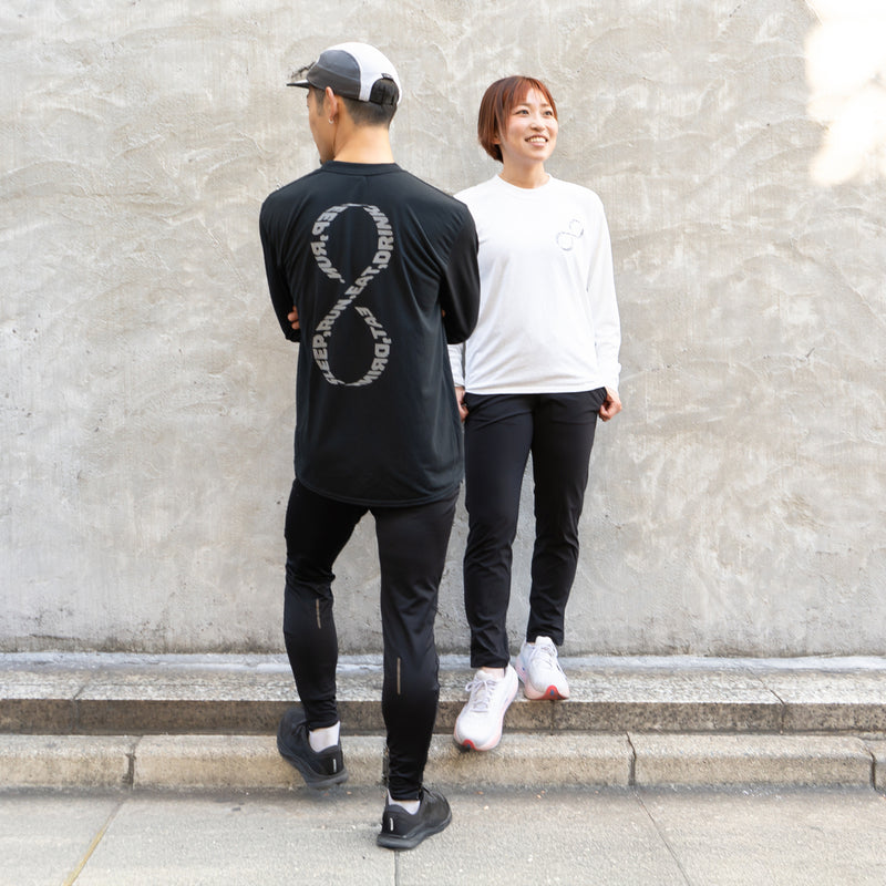 EAT DRINK SLEEP RUN / INFINITY Logo Long-Sleeve Tee (White)