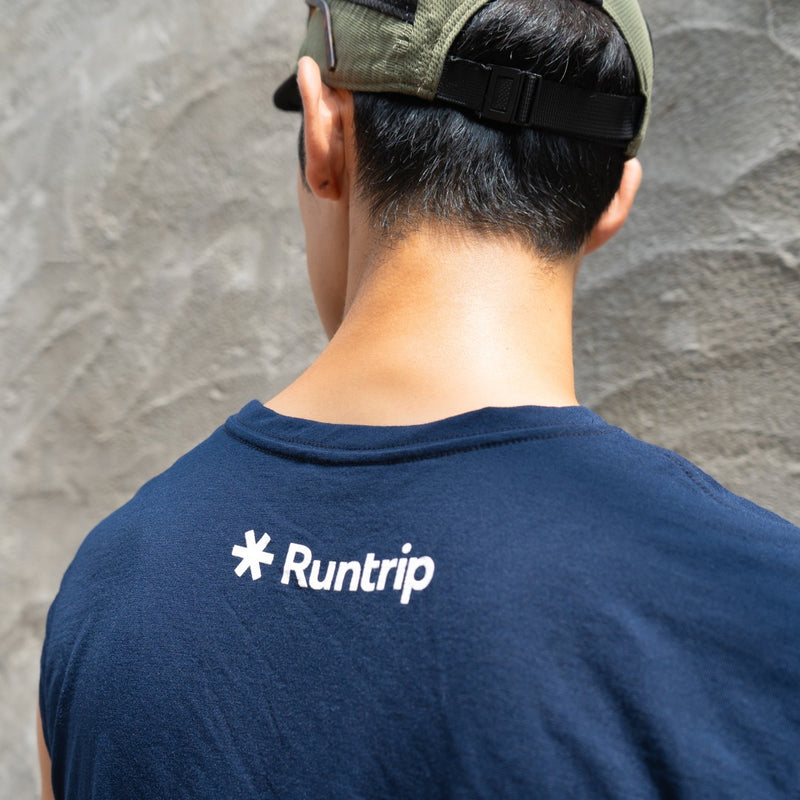 EAT DRINK SLEEP RUN / STREET Vertical Sleeve-less Tee (Navy)