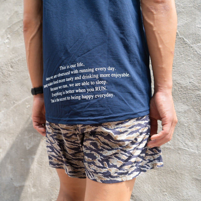 EAT DRINK SLEEP RUN / STREET Vertical Sleeve-less Tee (Navy)