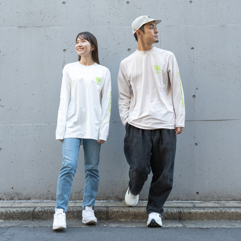 ランラジ HAVE A NICE RUN TODAY Long-sleeve Tee (Beige)