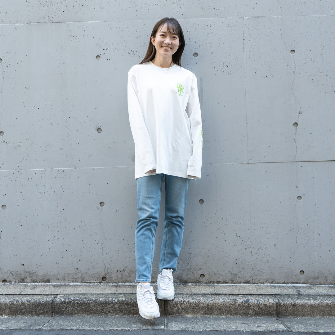 ランラジ HAVE A NICE RUN TODAY Long-sleeve Tee (White)