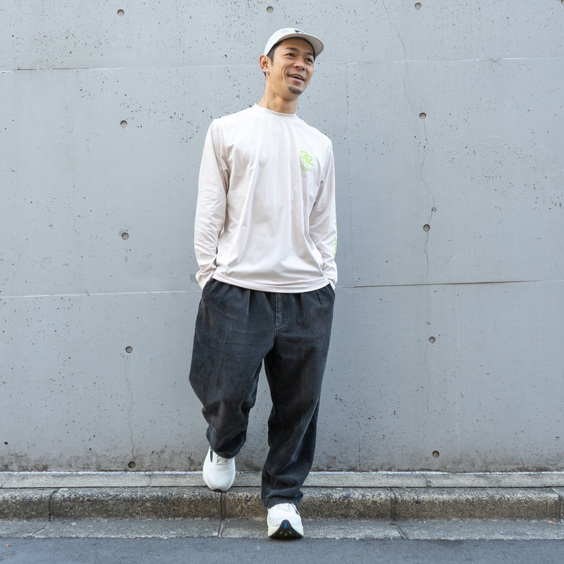 ランラジ HAVE A NICE RUN TODAY Long-sleeve Tee (Beige)