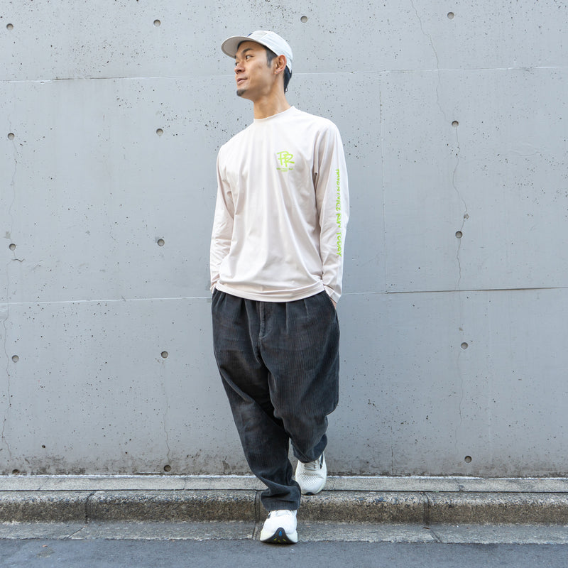 ランラジ HAVE A NICE RUN TODAY Long-sleeve Tee (Beige)