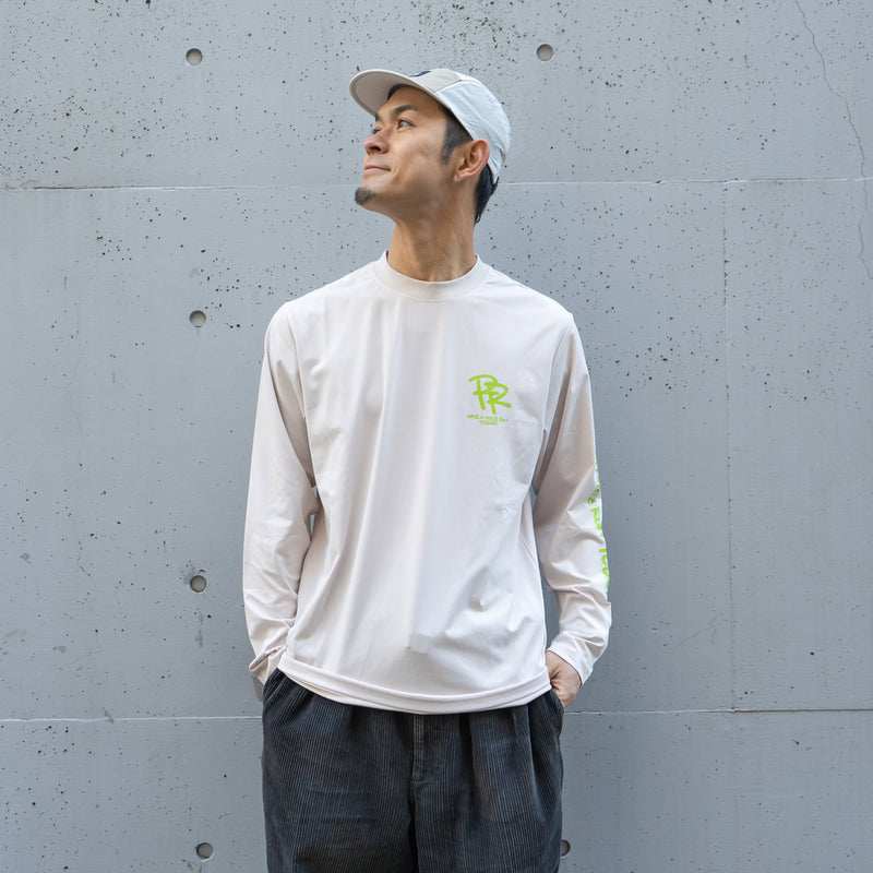 ランラジ HAVE A NICE RUN TODAY Long-sleeve Tee (Beige)