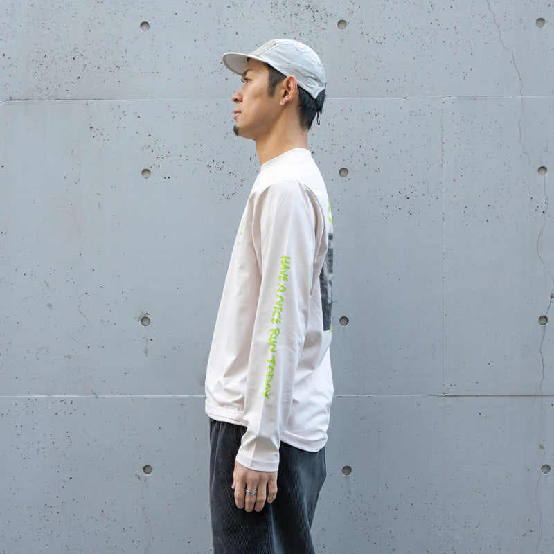 ランラジ HAVE A NICE RUN TODAY Long-sleeve Tee (Beige)