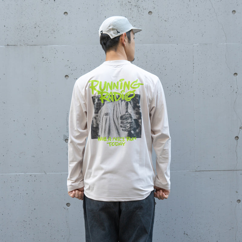 ランラジ HAVE A NICE RUN TODAY Long-sleeve Tee (Beige)