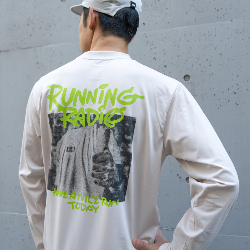 ランラジ HAVE A NICE RUN TODAY Long-sleeve Tee (Beige)