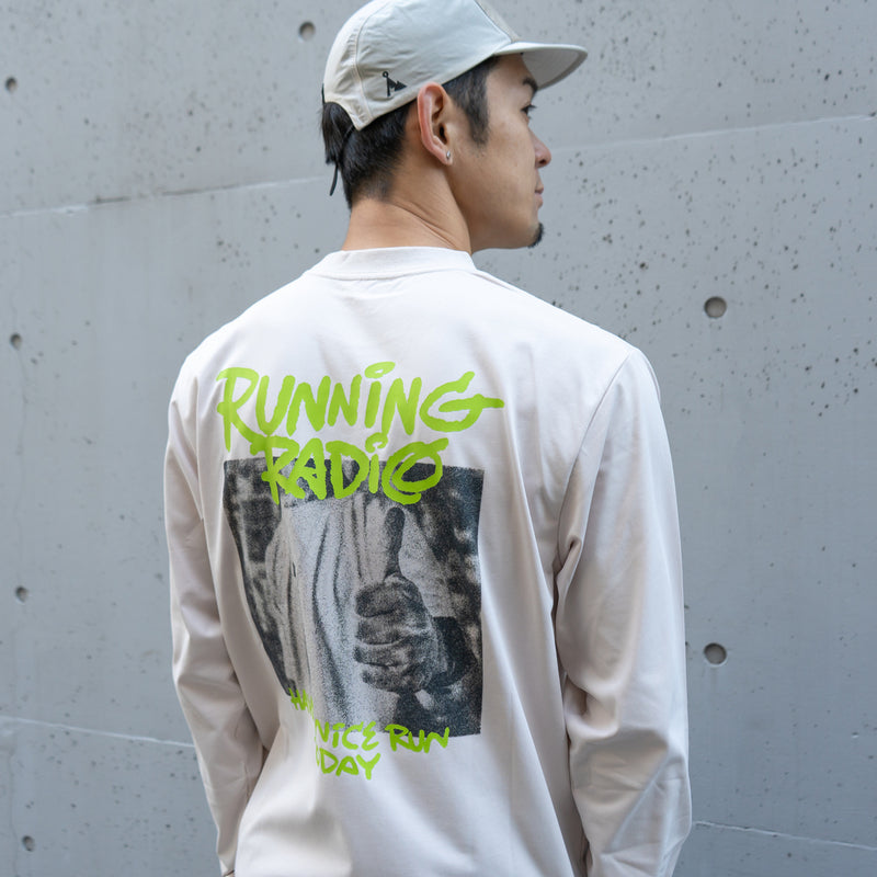 ランラジ HAVE A NICE RUN TODAY Long-sleeve Tee (Beige)