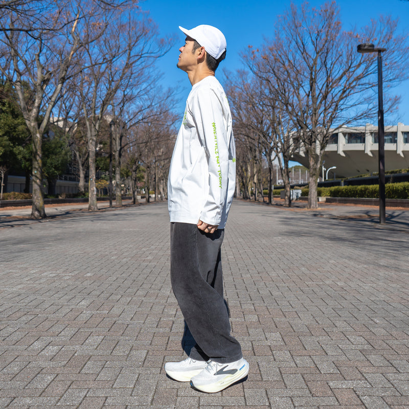 ランラジ HAVE A NICE RUN TODAY Long-sleeve Tee (White)