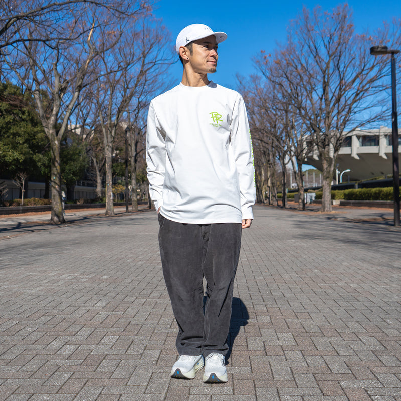 ランラジ HAVE A NICE RUN TODAY Long-sleeve Tee (White)