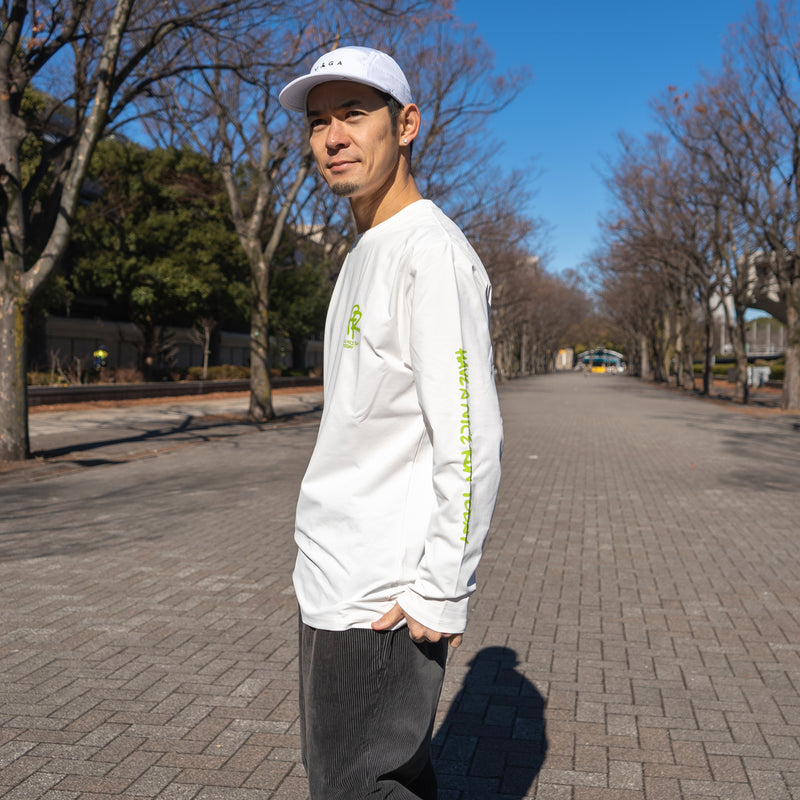 ランラジ HAVE A NICE RUN TODAY Long-sleeve Tee (White)