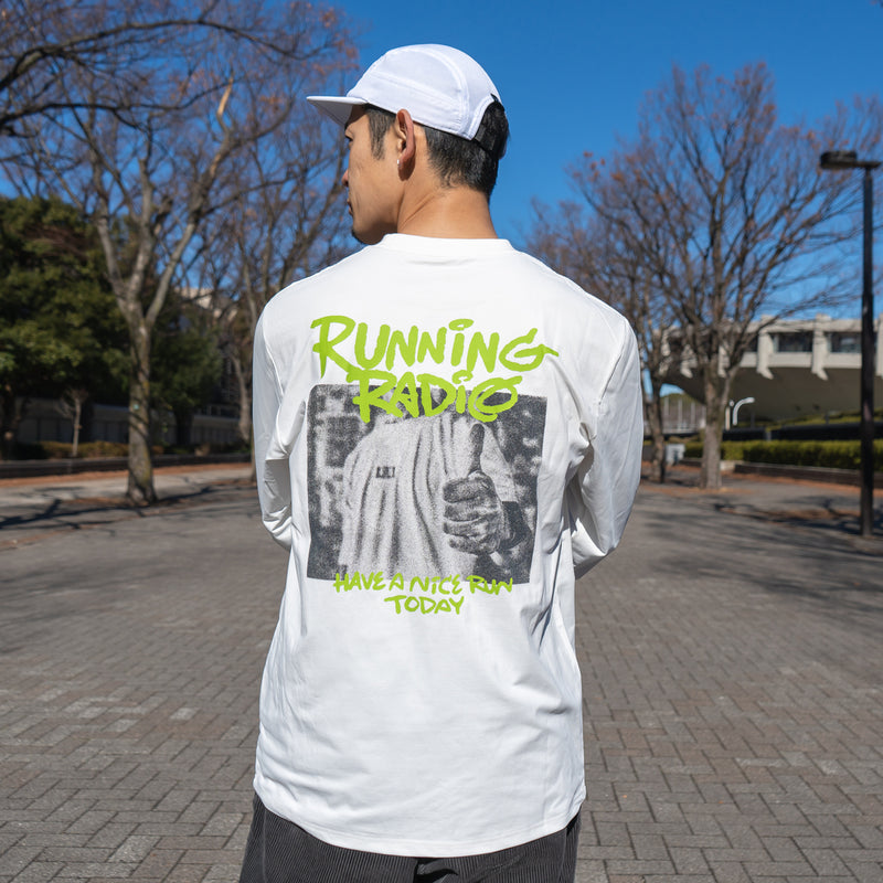 ランラジ HAVE A NICE RUN TODAY Long-sleeve Tee (White)