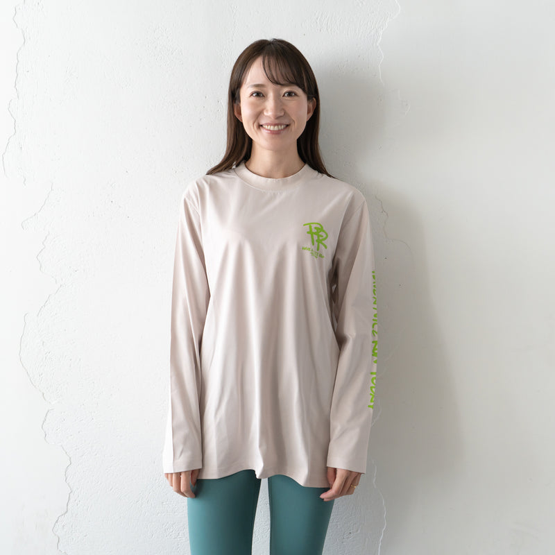 ランラジ HAVE A NICE RUN TODAY Long-sleeve Tee (Beige)