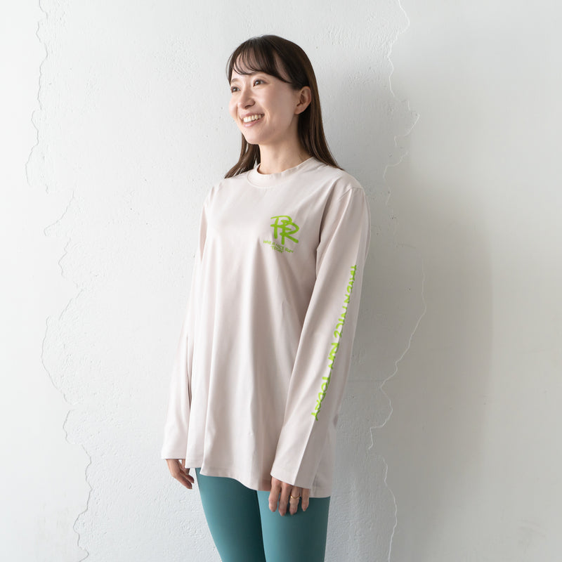 ランラジ HAVE A NICE RUN TODAY Long-sleeve Tee (Beige)