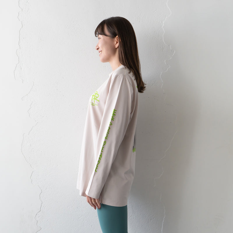 ランラジ HAVE A NICE RUN TODAY Long-sleeve Tee (Beige)