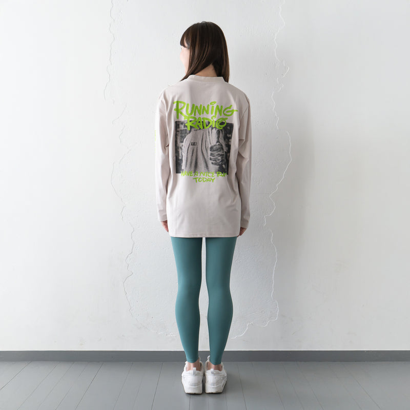 ランラジ HAVE A NICE RUN TODAY Long-sleeve Tee (Beige)