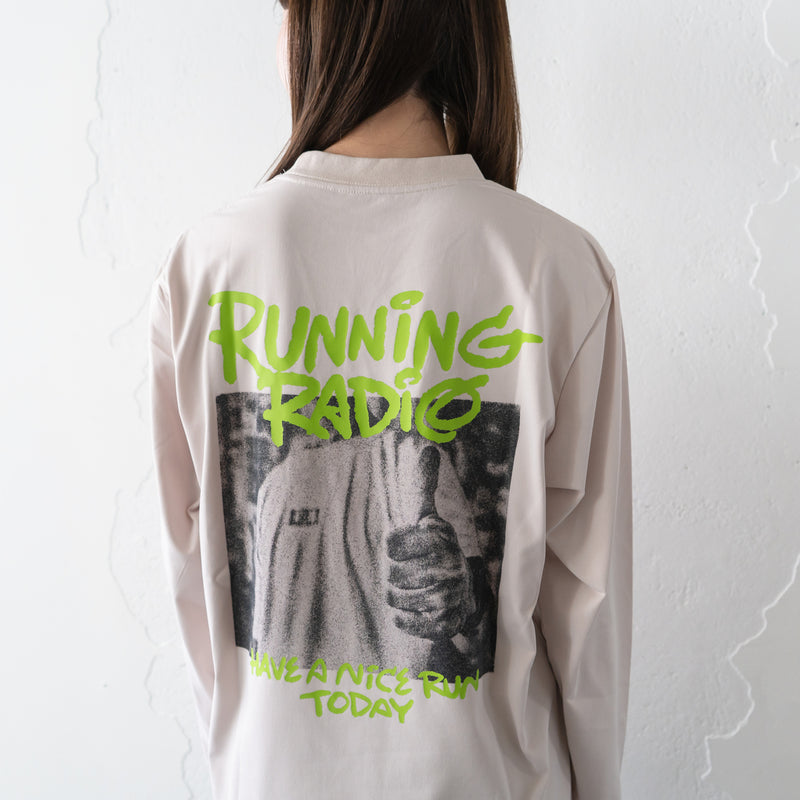 ランラジ HAVE A NICE RUN TODAY Long-sleeve Tee (Beige)