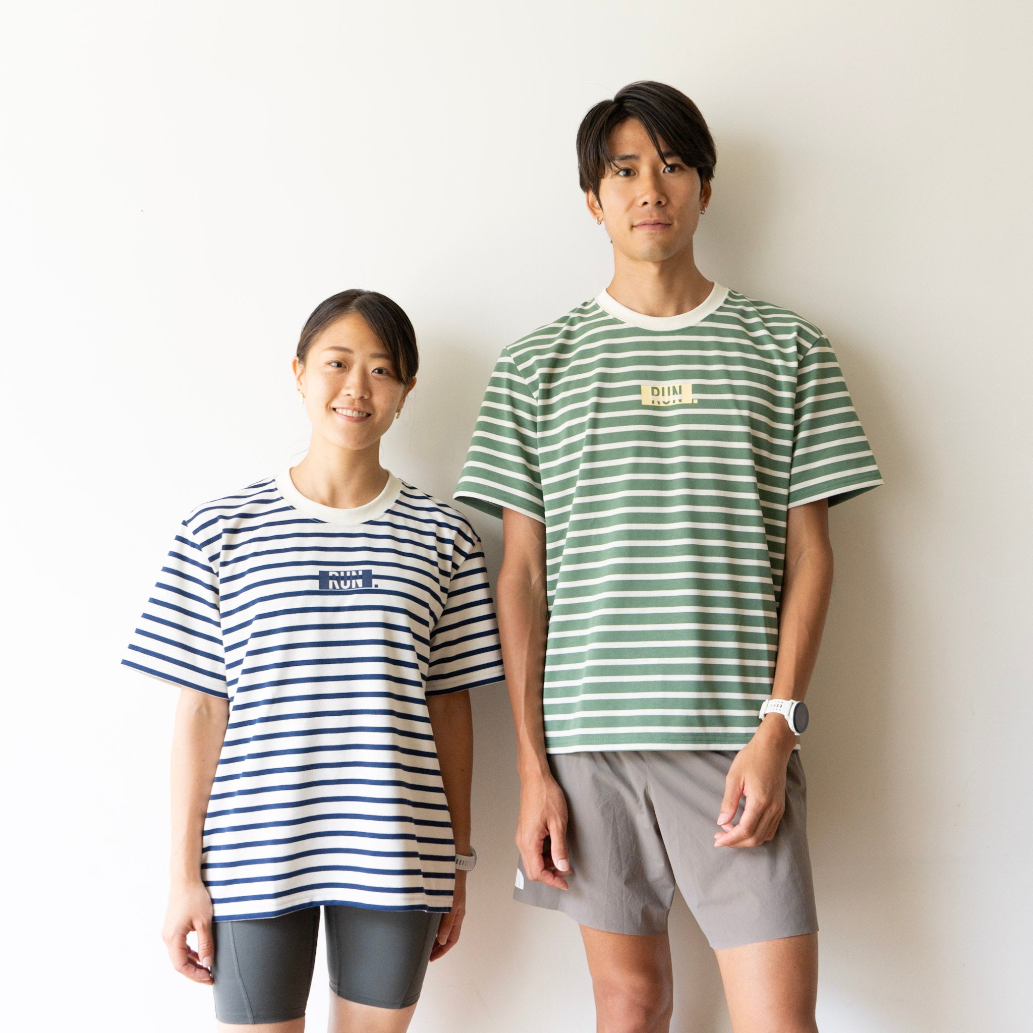 【展示サンプル】EAT DRINK SLEEP RUN / “STREET” RUN. HEAVY WEIGHT Border Tee