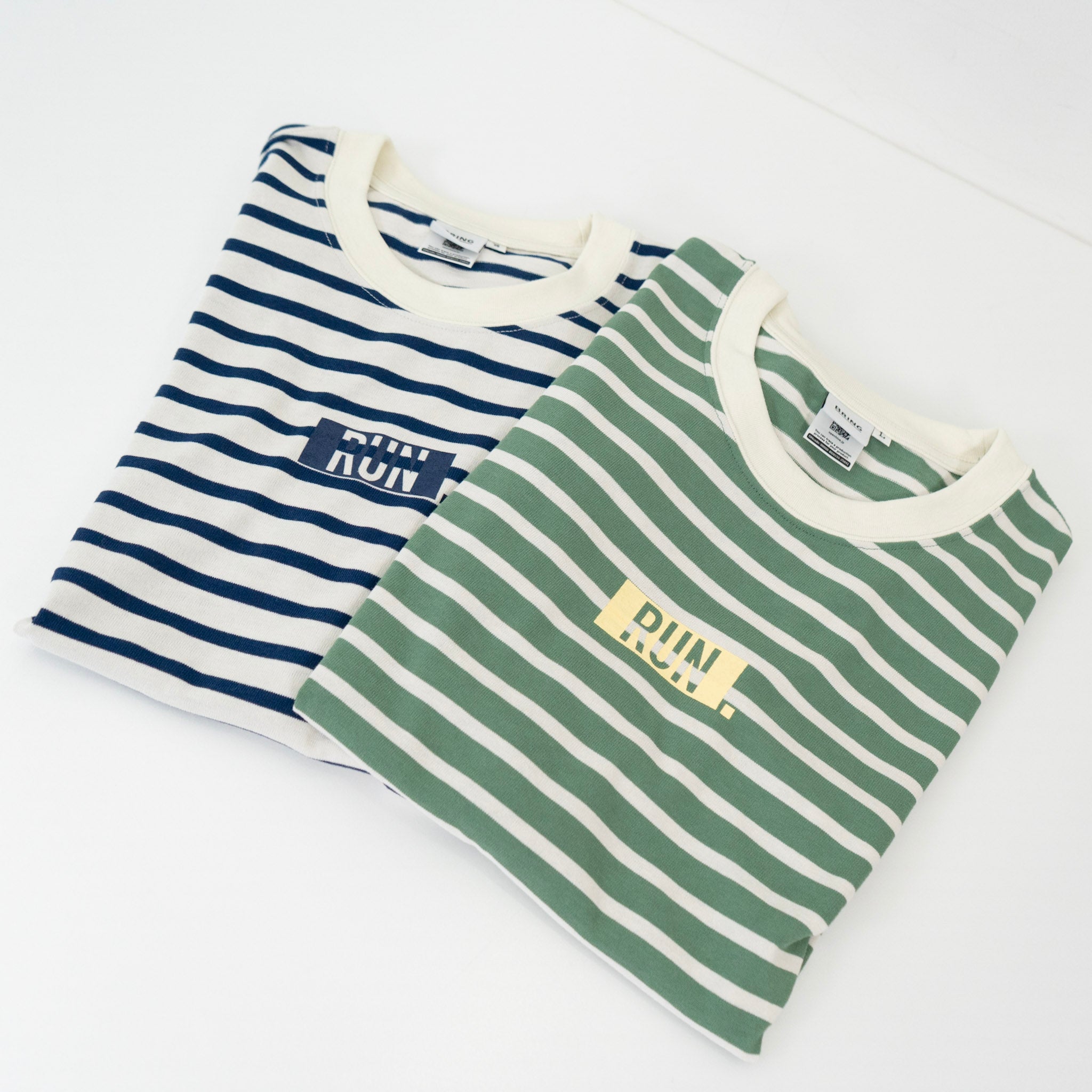 【展示サンプル】EAT DRINK SLEEP RUN / “STREET” RUN. HEAVY WEIGHT Border Tee