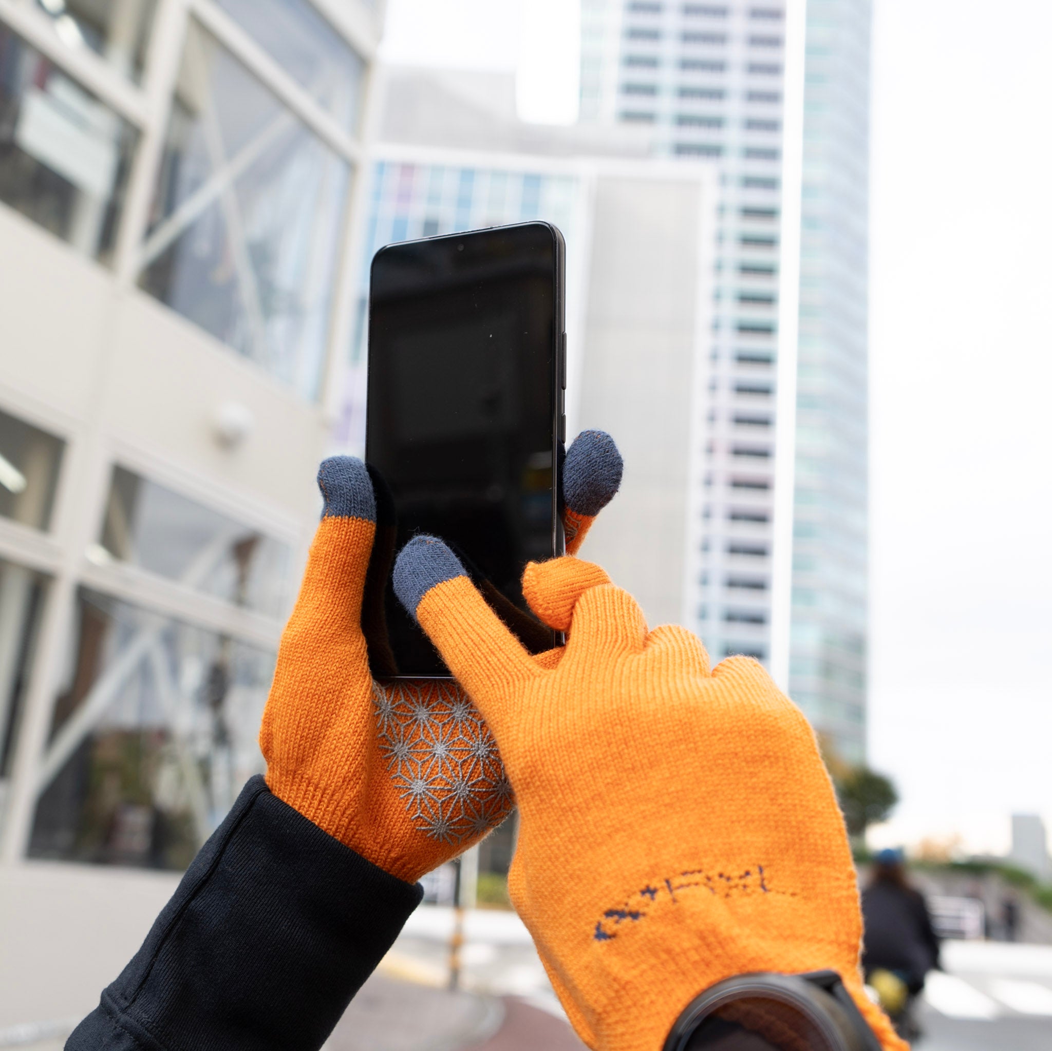 R×L｜メリノグローブ ミッドG / Runtripコラボ限定カラー (Orange × Navy)