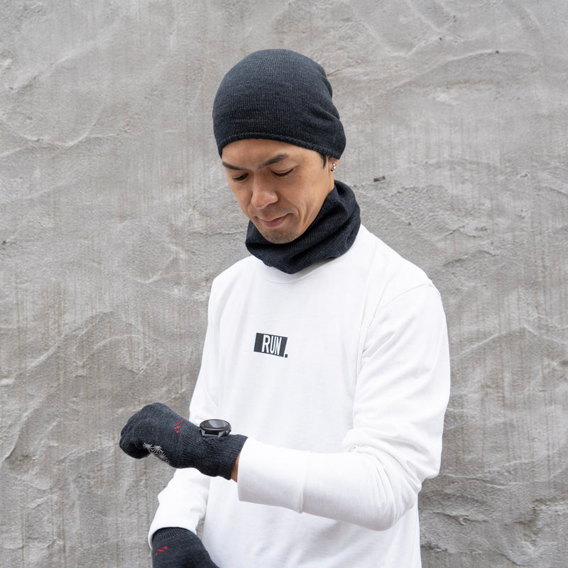 R×L｜メリノグローブ ミッドG / Runtripコラボ限定カラー (Charcoal × Red)