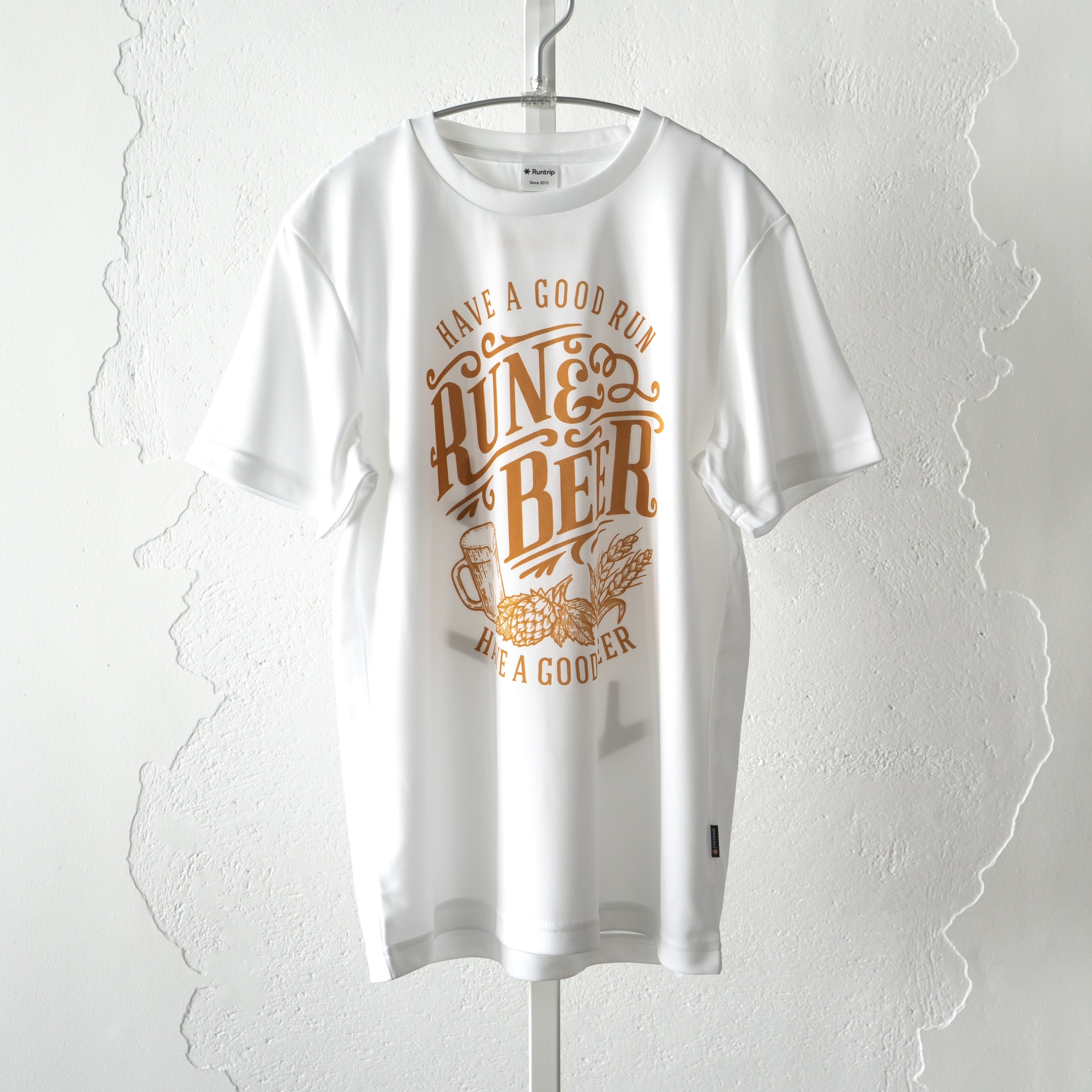 Run & Beer Tee Limited Beer Color DRY Tee (White)