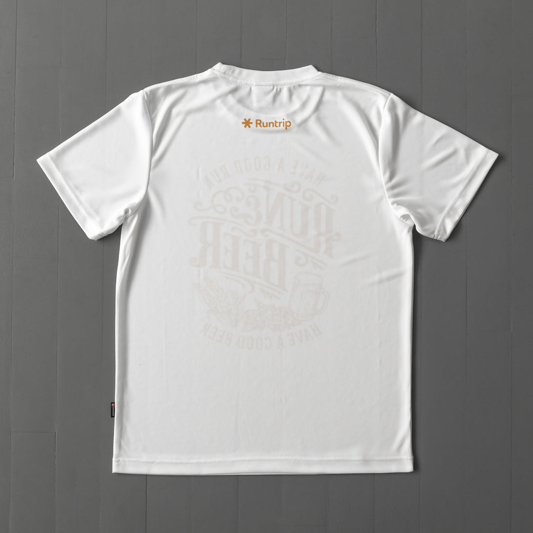 Run & Beer Tee Limited Beer Color DRY Tee (White)