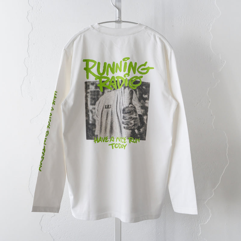 ランラジ HAVE A NICE RUN TODAY Long-sleeve Tee (White)