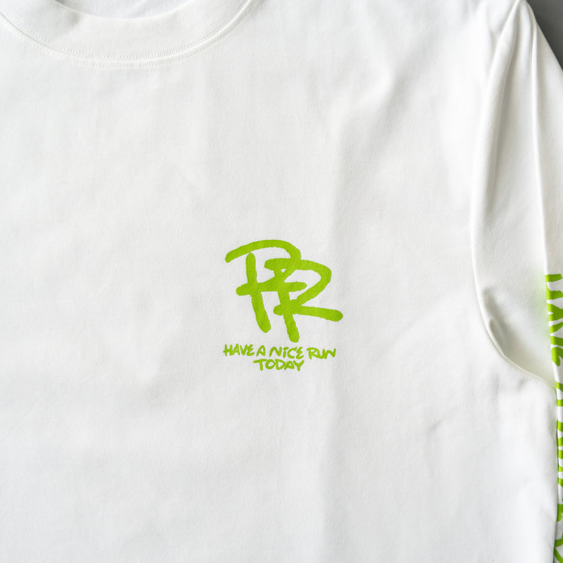 ランラジ HAVE A NICE RUN TODAY Long-sleeve Tee (White)