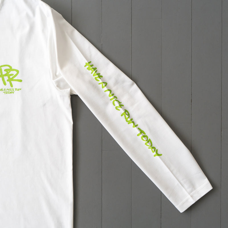 ランラジ HAVE A NICE RUN TODAY Long-sleeve Tee (White)