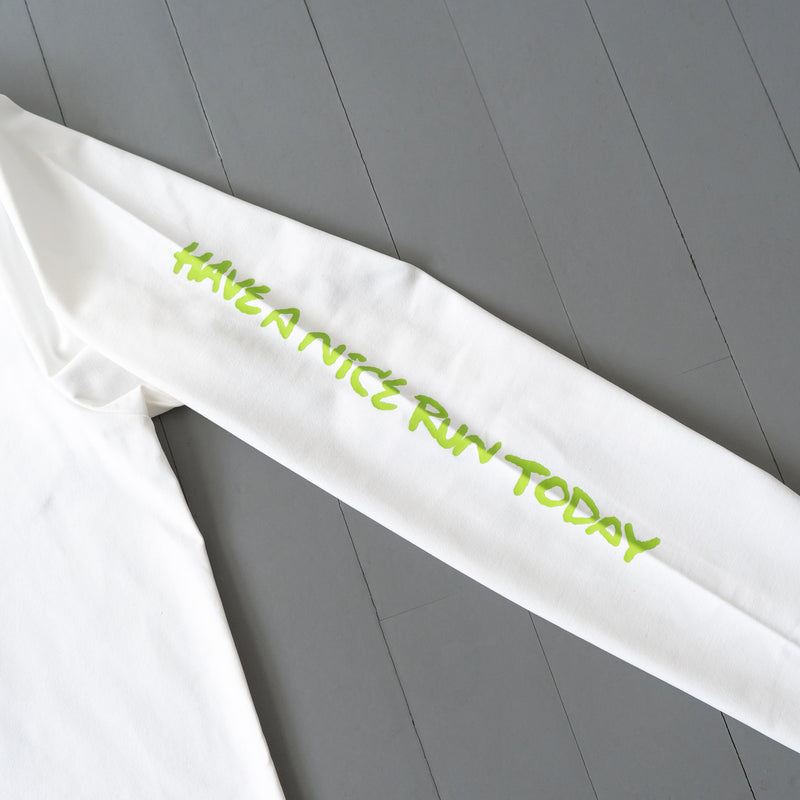 ランラジ HAVE A NICE RUN TODAY Long-sleeve Tee (White)