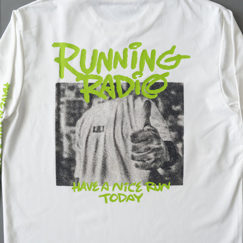 ランラジ HAVE A NICE RUN TODAY Long-sleeve Tee (White)