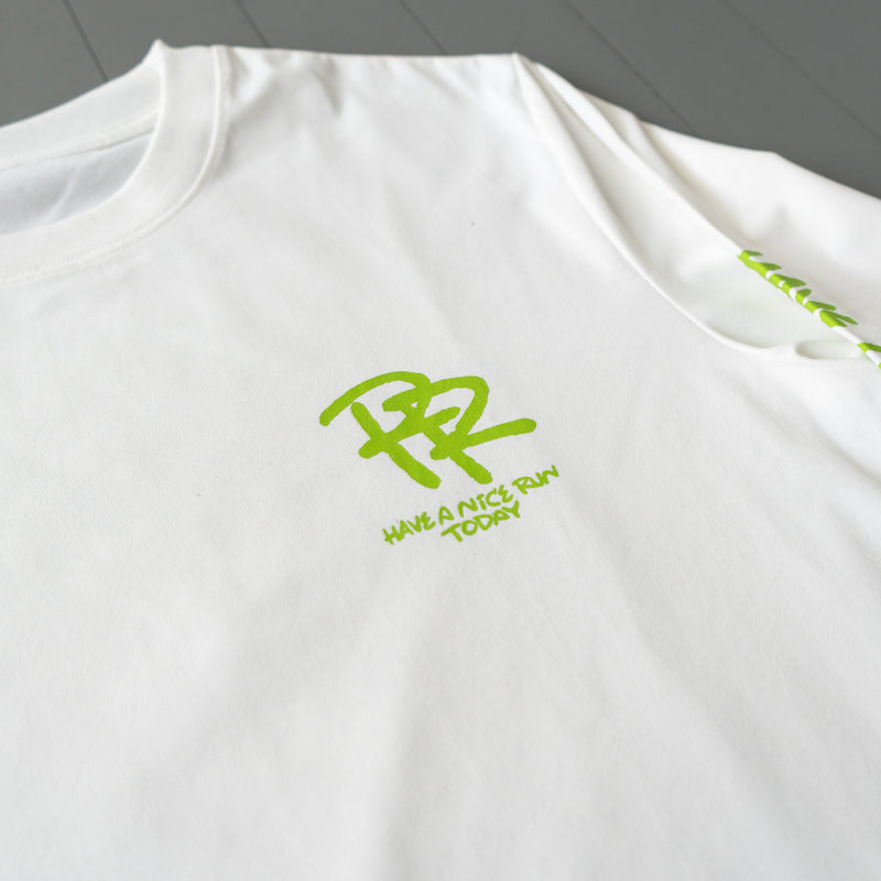 ランラジ HAVE A NICE RUN TODAY Long-sleeve Tee (White)