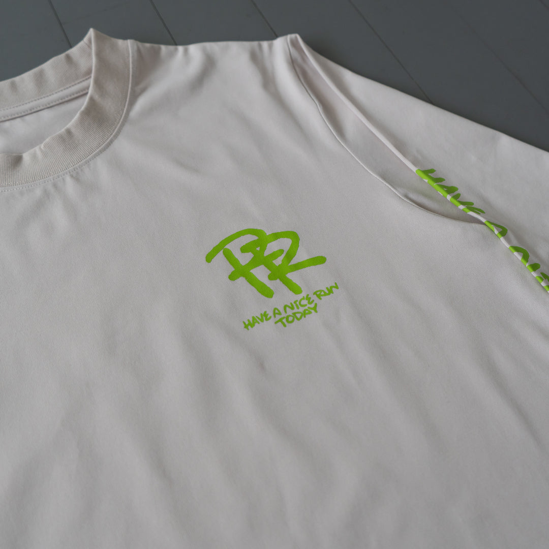 ランラジ HAVE A NICE RUN TODAY Long-sleeve Tee (Beige)